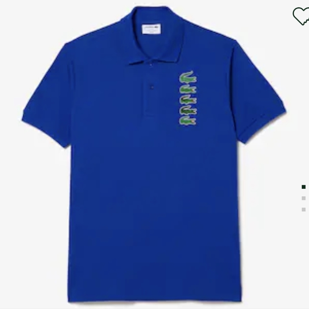 Laoste Men's‎ Blue Croc Badge Pique Short Sleeve Polo Shirt Size 9-4XL